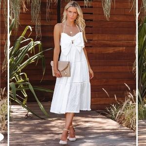 VICI Federica Cotton Tiered Midi Dress